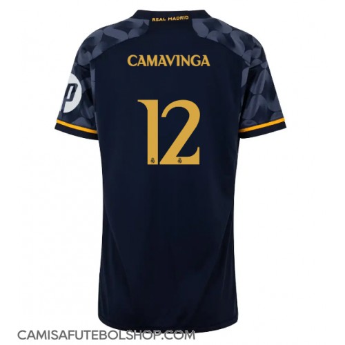 Camisa de time de futebol Real Madrid Eduardo Camavinga #12 Replicas 2º Equipamento Feminina 2023-24 Manga Curta